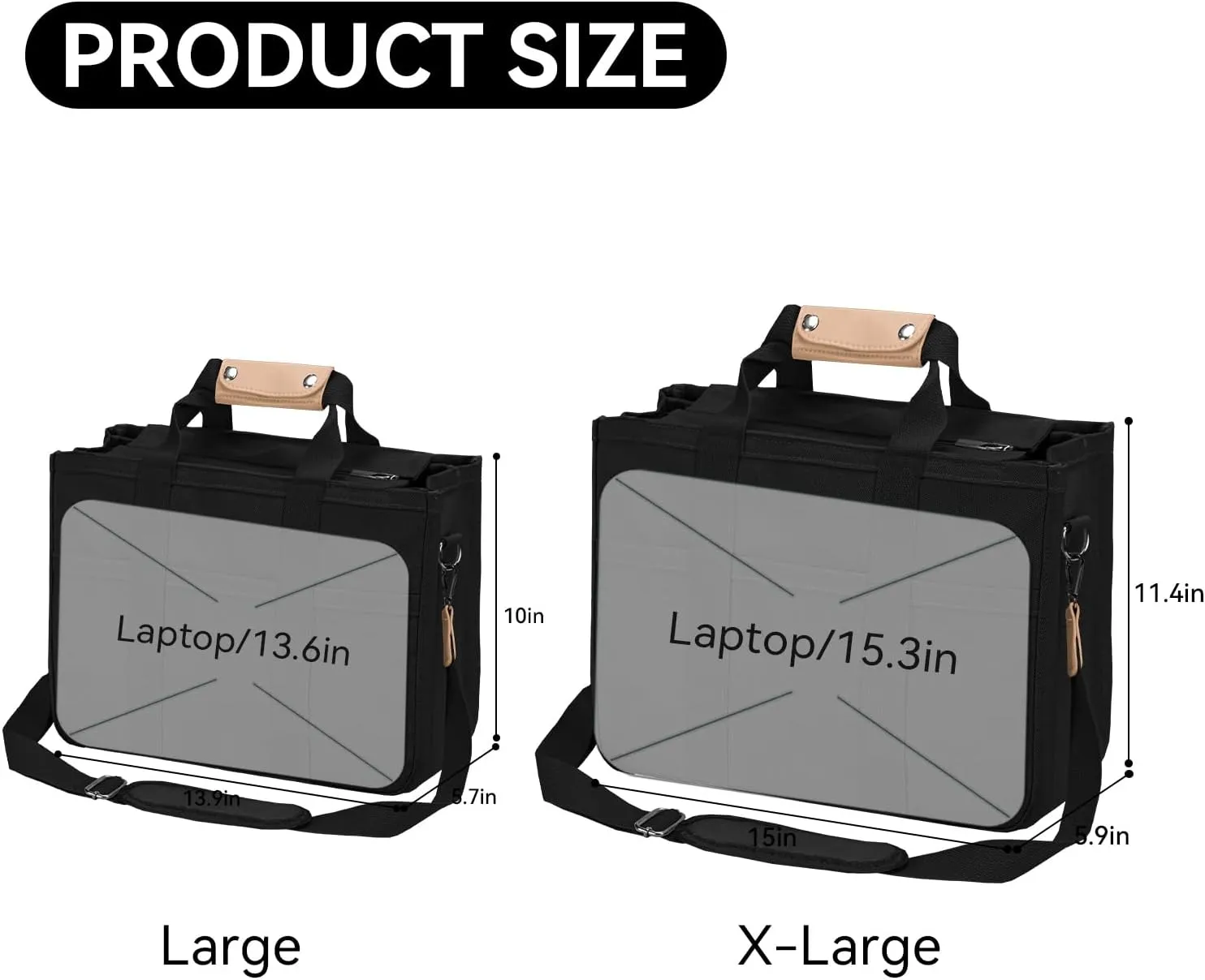 VOFANK Canvas Tote Bag for Women with Zipper and Compartments Large Work Bible Bag Crossbody Shoulder Bag Travel Handbag