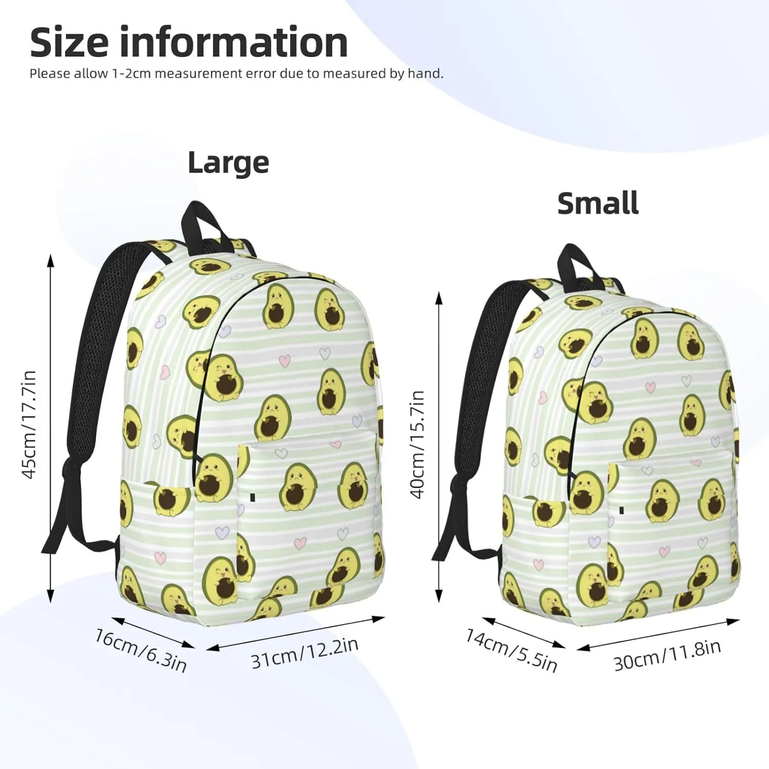 VOSERY Travel Laptop Backpack - Avocado of a Hear Canvas Backpack Computer Backpack Bag Fit 15in Laptop