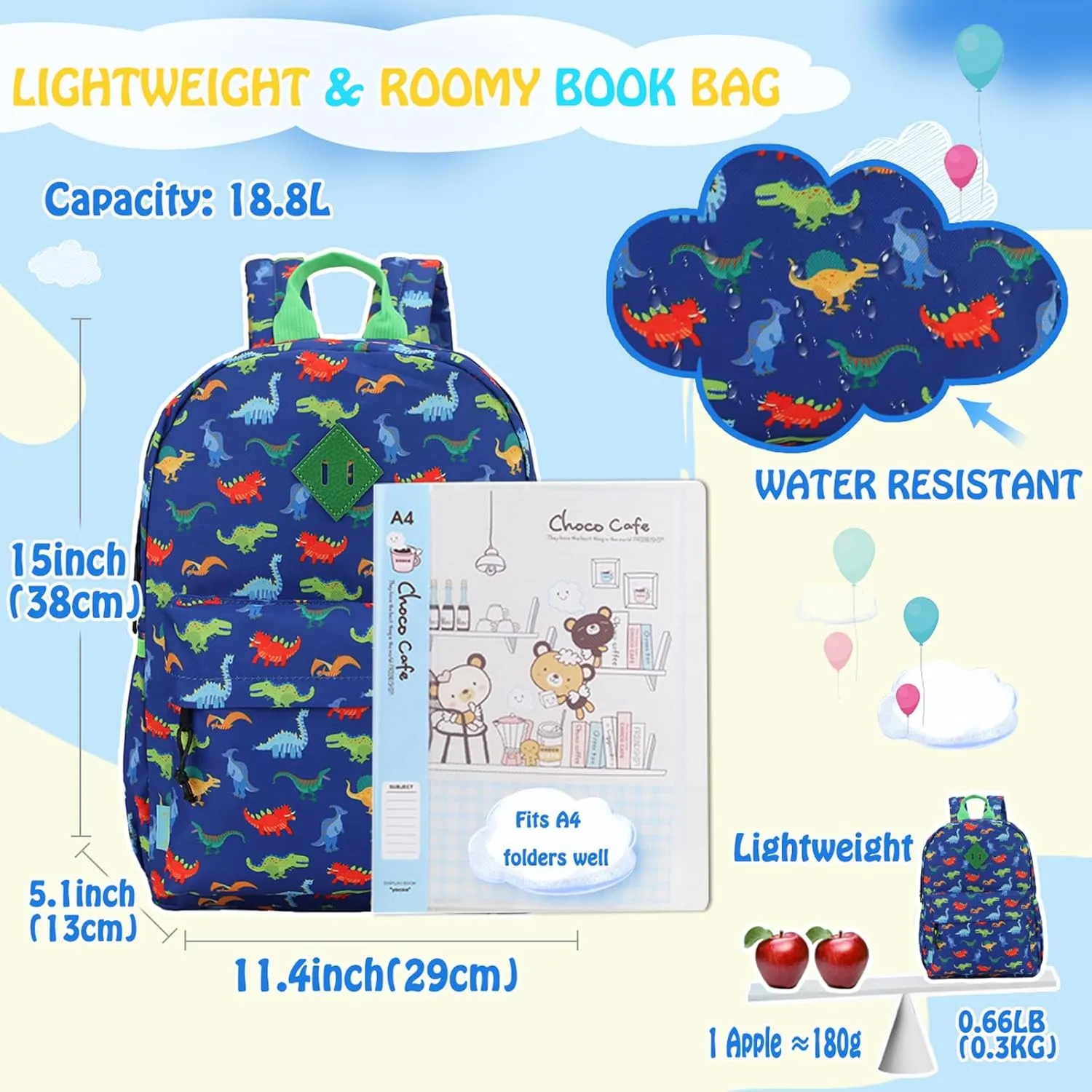 VX VONXURY Toddler Backpack for Boys Age 2-6，Small Kids Preschool Book Bag for Kindergarten Girls Fit A4 Folder