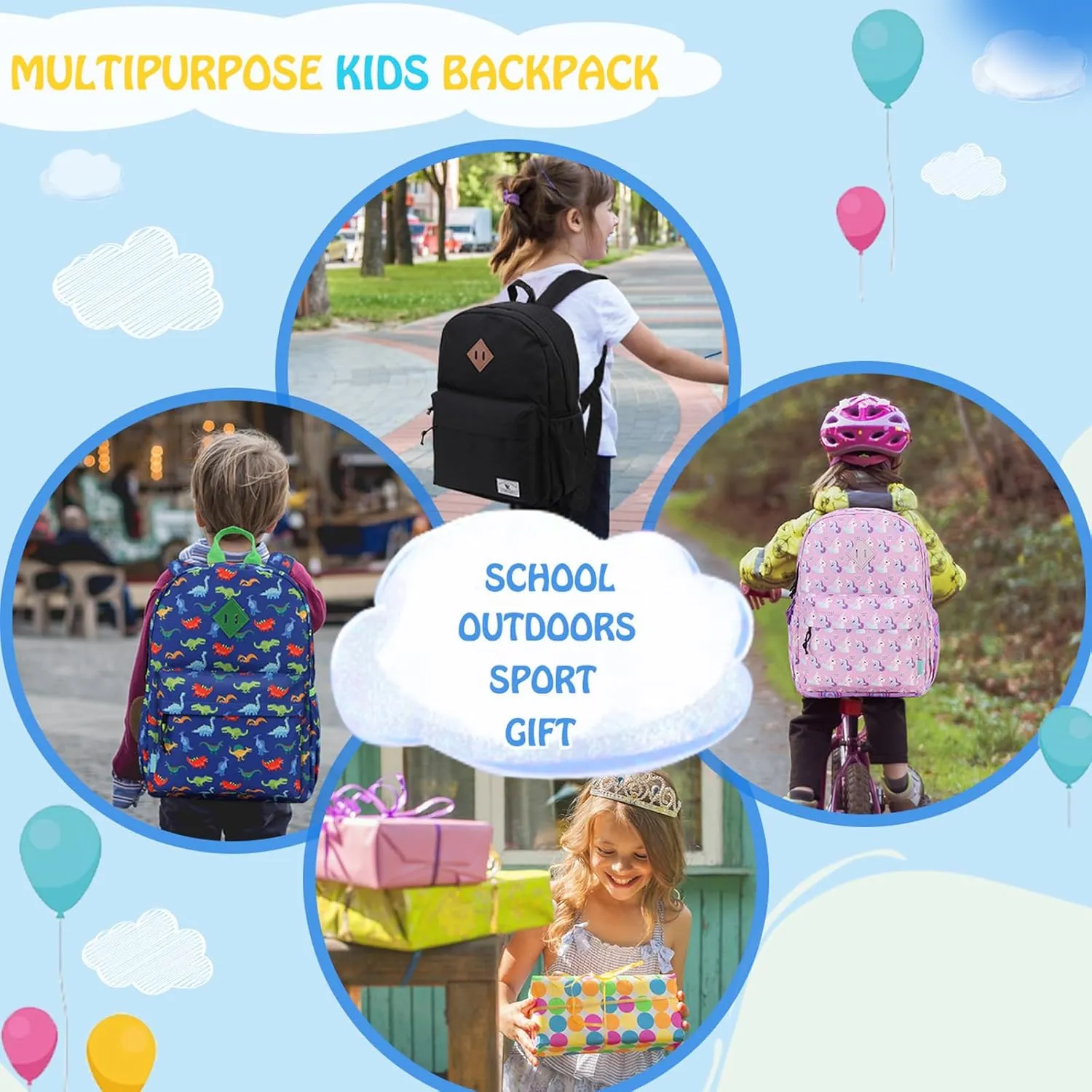 VX VONXURY Toddler Backpack for Boys Age 2-6，Small Kids Preschool Book Bag for Kindergarten Girls Fit A4 Folder