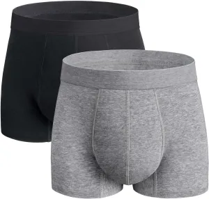 Washable Incontinence Underwear for Men, 2.3 oz Absorbent Leak Proof Odor Control Briefs with Covered Waistband (Black-Gray, M)