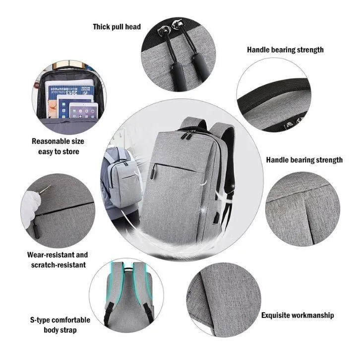 Waterproof Backpack with USB Charging Port