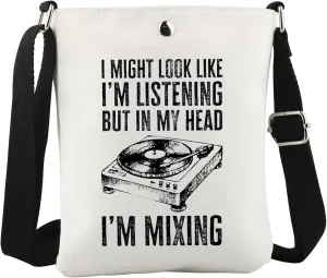 WCGXKO Mixing Gift DJ Inspired Crossbody Bag Disc Jockey Gift DJ Music Lover Gift