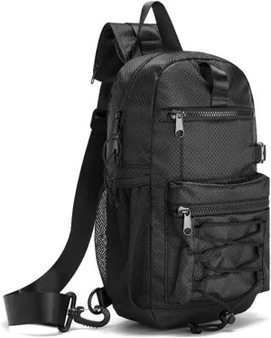WESTEND Black Crossbody Sling Bag with Adjustable Strap for Traveling, Hiking, Daypack for Men and Women