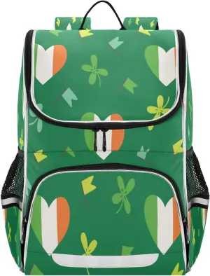 Wide Open Laptop Backpack for Women&Men St Patrick's Day Elements Shoulder Bag School Bookbag Casual Daypack