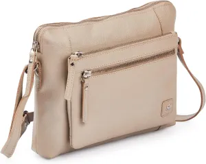 Wise Owl Accessories Small Soft Pebbled Real Leather Crossbody Handbags Purses Sling Crossover Shoulder Bag