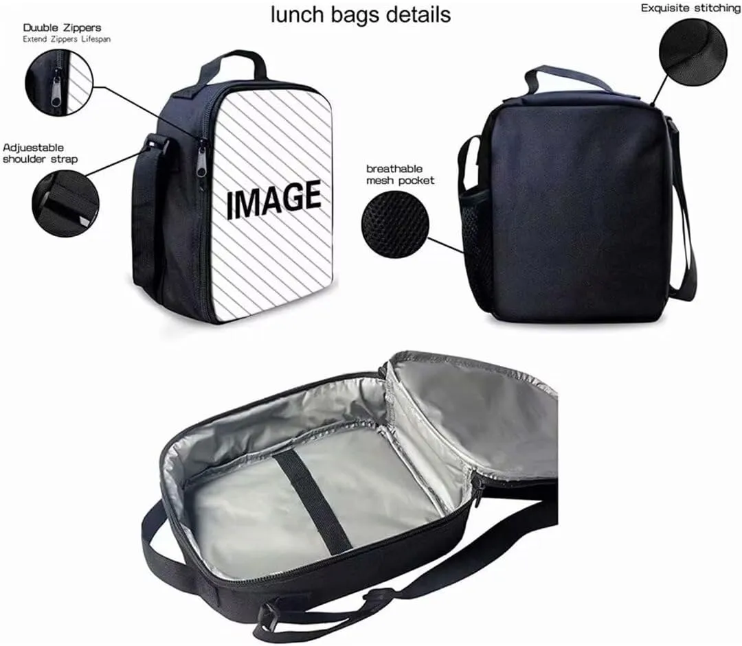 Wolf Bookbag with Lunch Bag&Pencil Bag for Boys Girls 3 Piece School Backpack Set Galaxy Space Big Capacity Campus Senior Shoulder Bag Travel Rucksack for Children Teens
