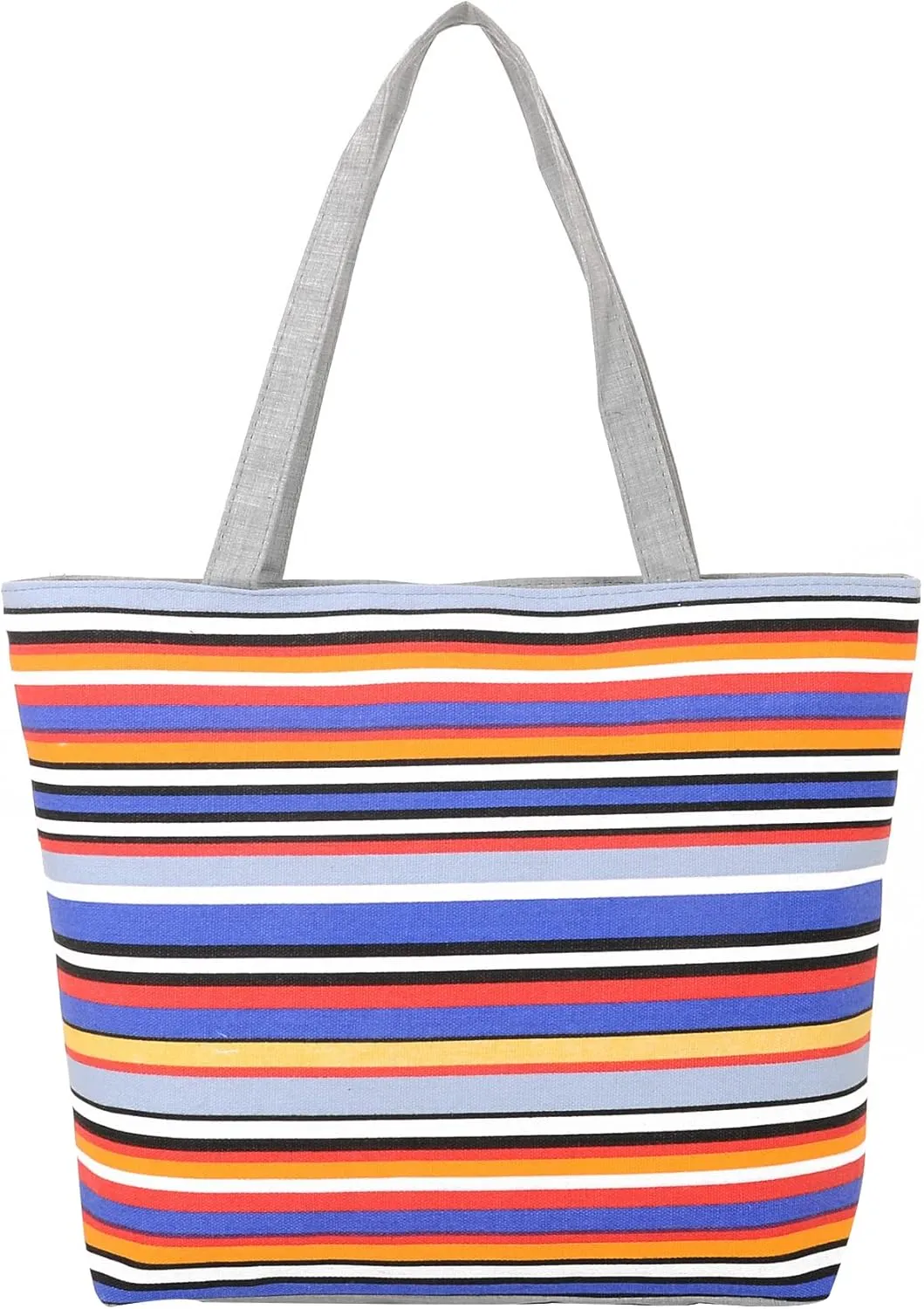 Women Canvas Shoulder Bag Stripe Pattern Handbag Shopping Tote Bag(Color E,13 Liters)