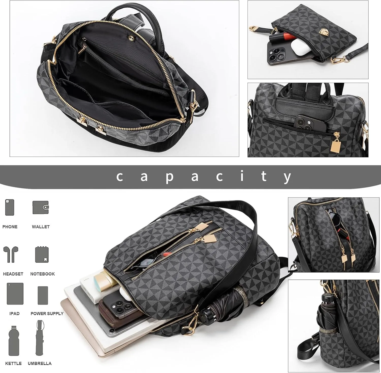 Womens Backpack Purse Leather Anti-theft Large Fashion Designer Travel Backpack Bag Men's Backpack Shoulder Bags