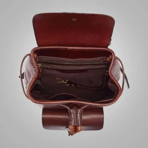 Women’s Brown Genuine Leather Backpack - Premium Avanzar Leather