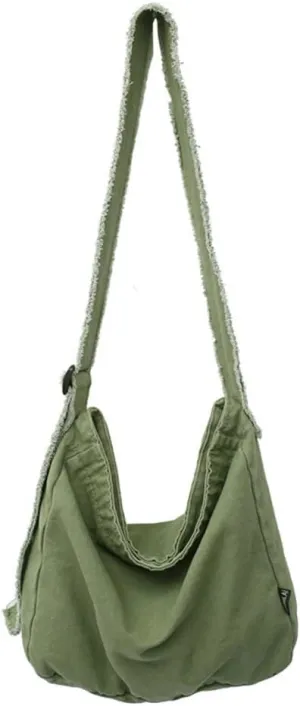 Women's Canvas Bag Crossbody Bag Casual Hobo Bag Large Shoulder Bag Shopping Bag Unisex
