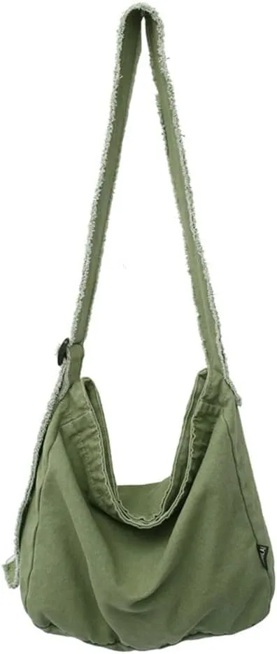 Women's Canvas Bag Crossbody Bag Casual Hobo Bag Large Shoulder Bag Shopping Bag Unisex
