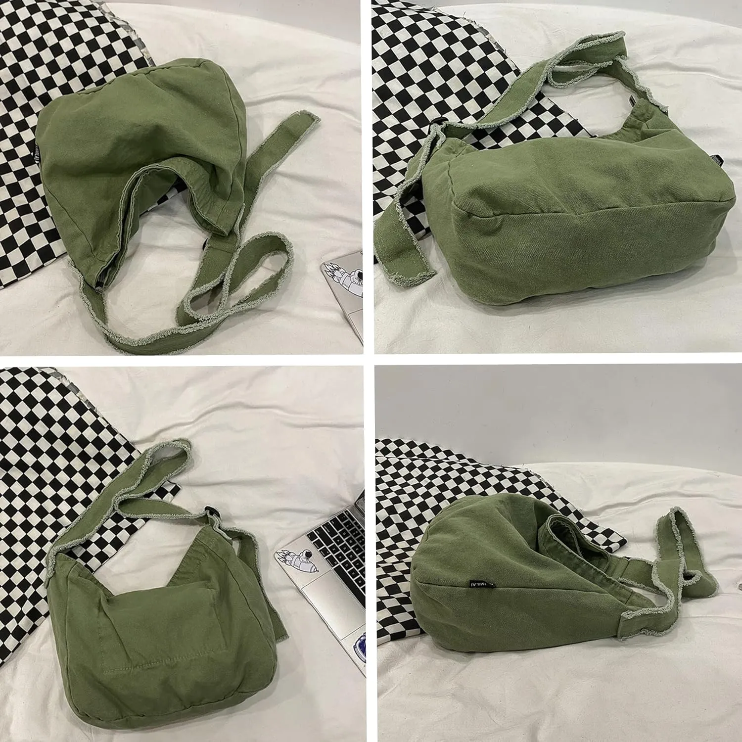 Women's Canvas Bag Crossbody Bag Casual Hobo Bag Large Shoulder Bag Shopping Bag Unisex