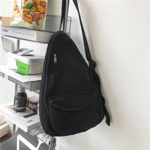 Women's Canvas Crossbody Bag Vintage Wash Zipper Shoulder Bag Women's Large Capacity Casual Crossbody Bag