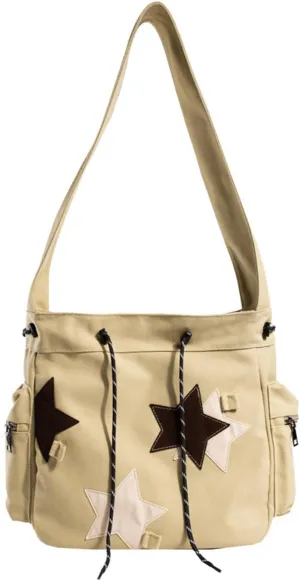 Women's Canvas Hippie Crossbody Handbag - Top Zipper, Sling Strap, Casual Handmade Bag