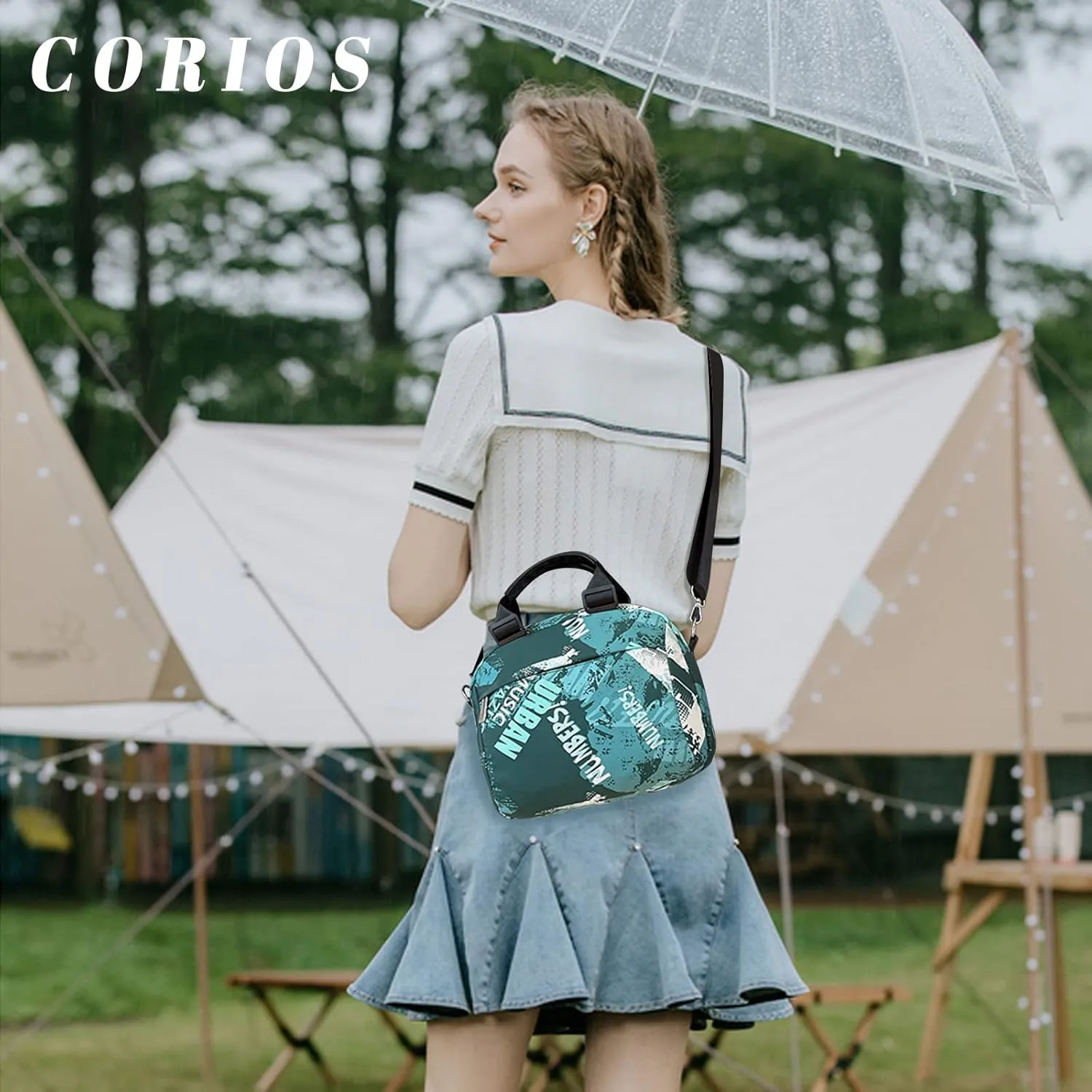 Women's Canvas Shoulder Bag - Multi Pockets Crossbody Top Handle Hobo Tote Messenger Bag