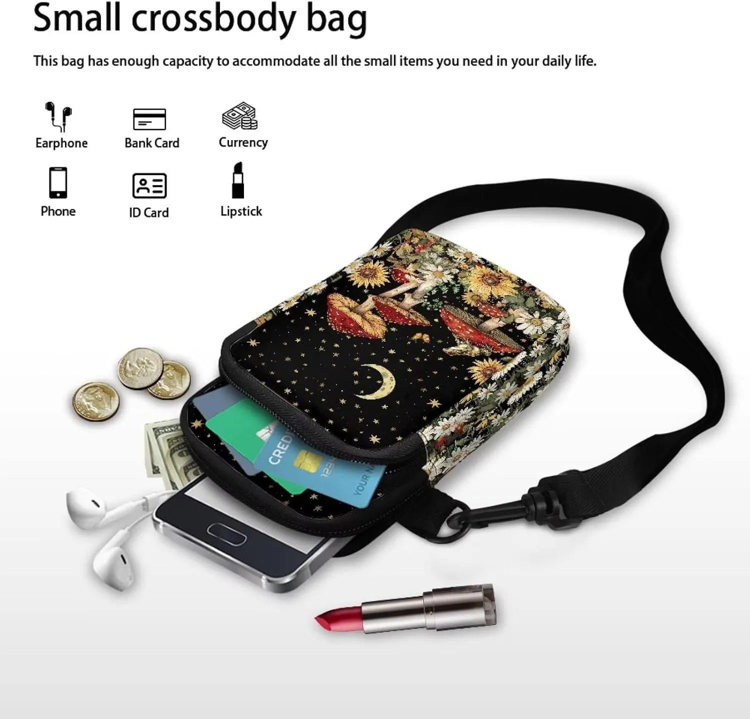 Women's Double Layer Shoulder Bag with Adjustable Strap Multi Zipper Pocket Crossbody Purse Satchel Clutch Handbag