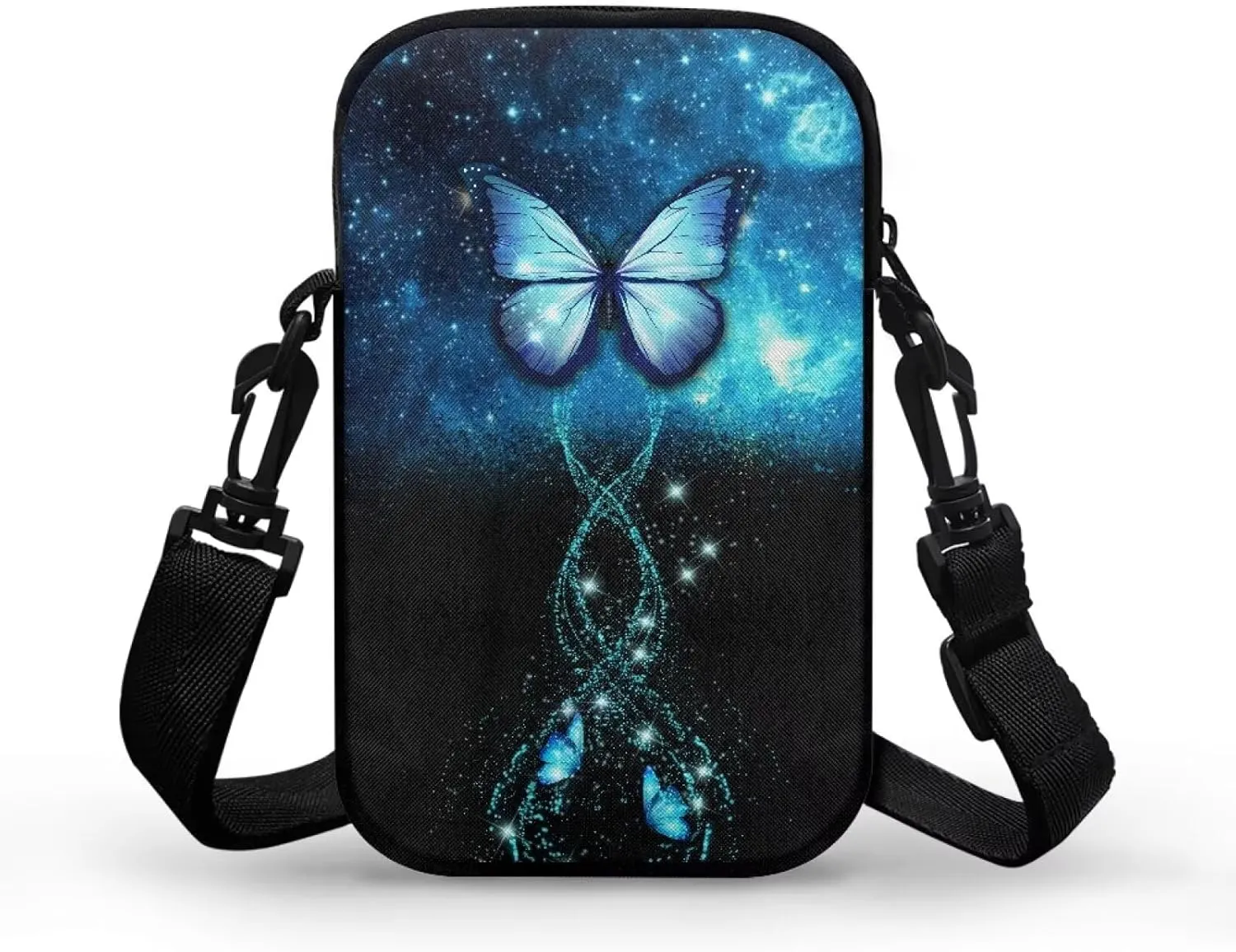 Women's Double Layer Shoulder Bag with Adjustable Strap Multi Zipper Pocket Crossbody Purse Satchel Clutch Handbag