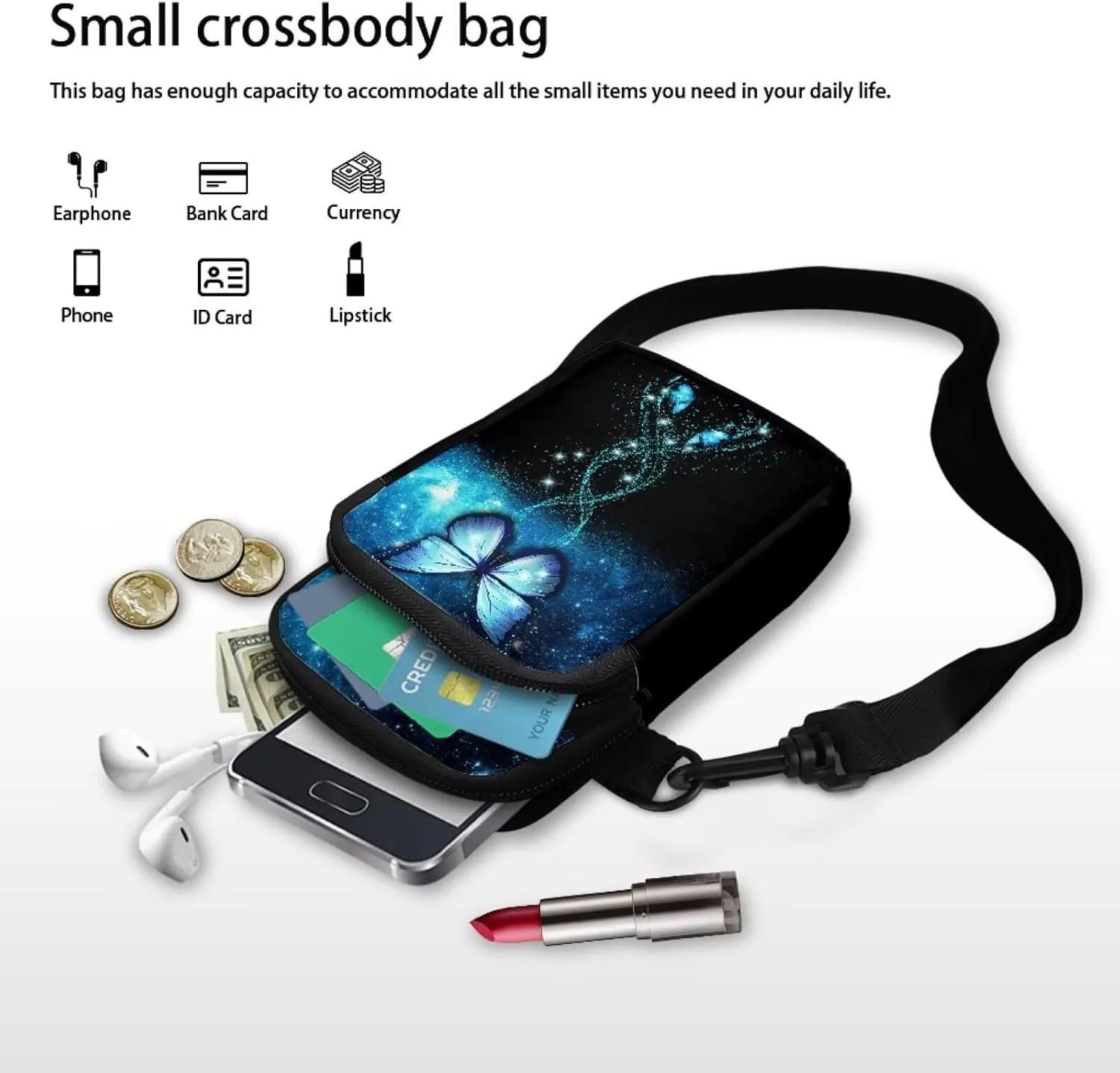Women's Double Layer Shoulder Bag with Adjustable Strap Multi Zipper Pocket Crossbody Purse Satchel Clutch Handbag