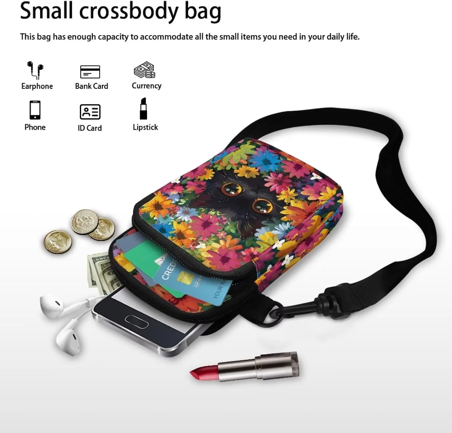 Women's Double Layer Shoulder Bag with Adjustable Strap Multi Zipper Pocket Crossbody Purse Satchel Clutch Handbag