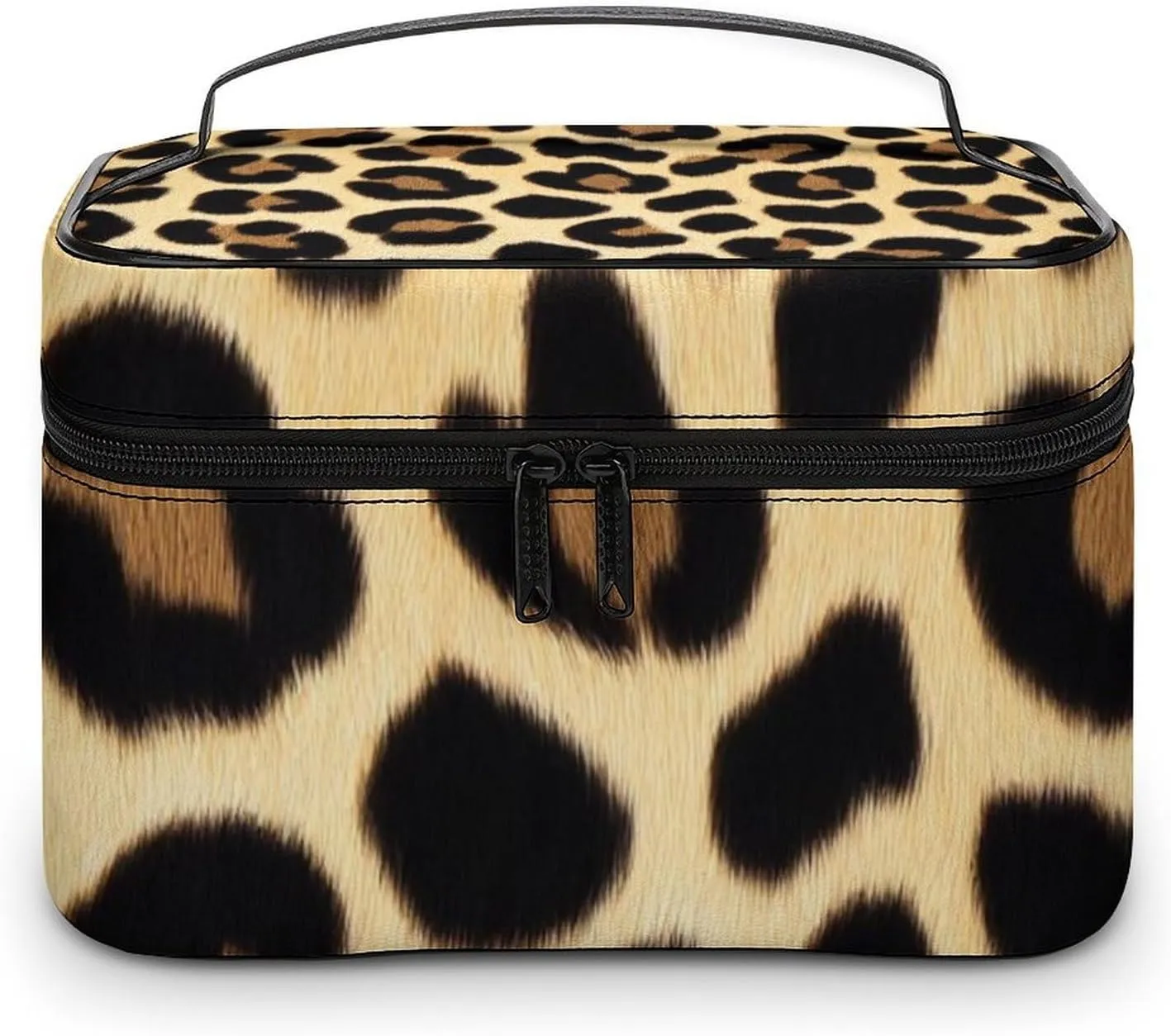 Women's Large Makeup Bag, Portable Cosmetic Brush Bags Wild Animal Cheetah Leopard Print Makeup Organizer Case Travel Toiletry Accessories