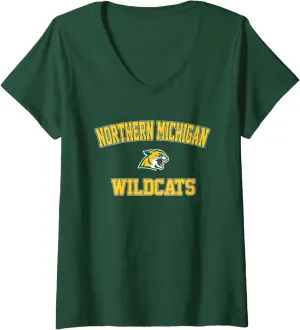 Womens Northern Michigan University NMU Wildcats Campus Classic V-Neck T-Shirt