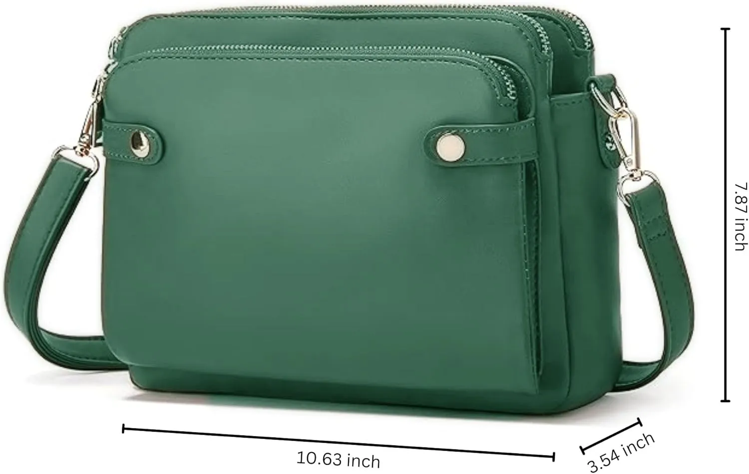 Women's PU Leather Three-Layer Crossbody Shoulder Bag - Stylish, Durable, Multi-Compartment Handbag for Everyday Use