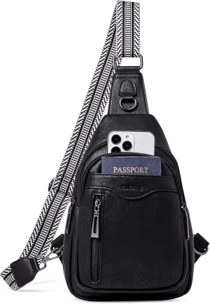 Womens Sling Bag Crossbody Bags for Women Vegan Leather Sling Backpack Daypack Fanny Pack Crossbody Purse Travel
