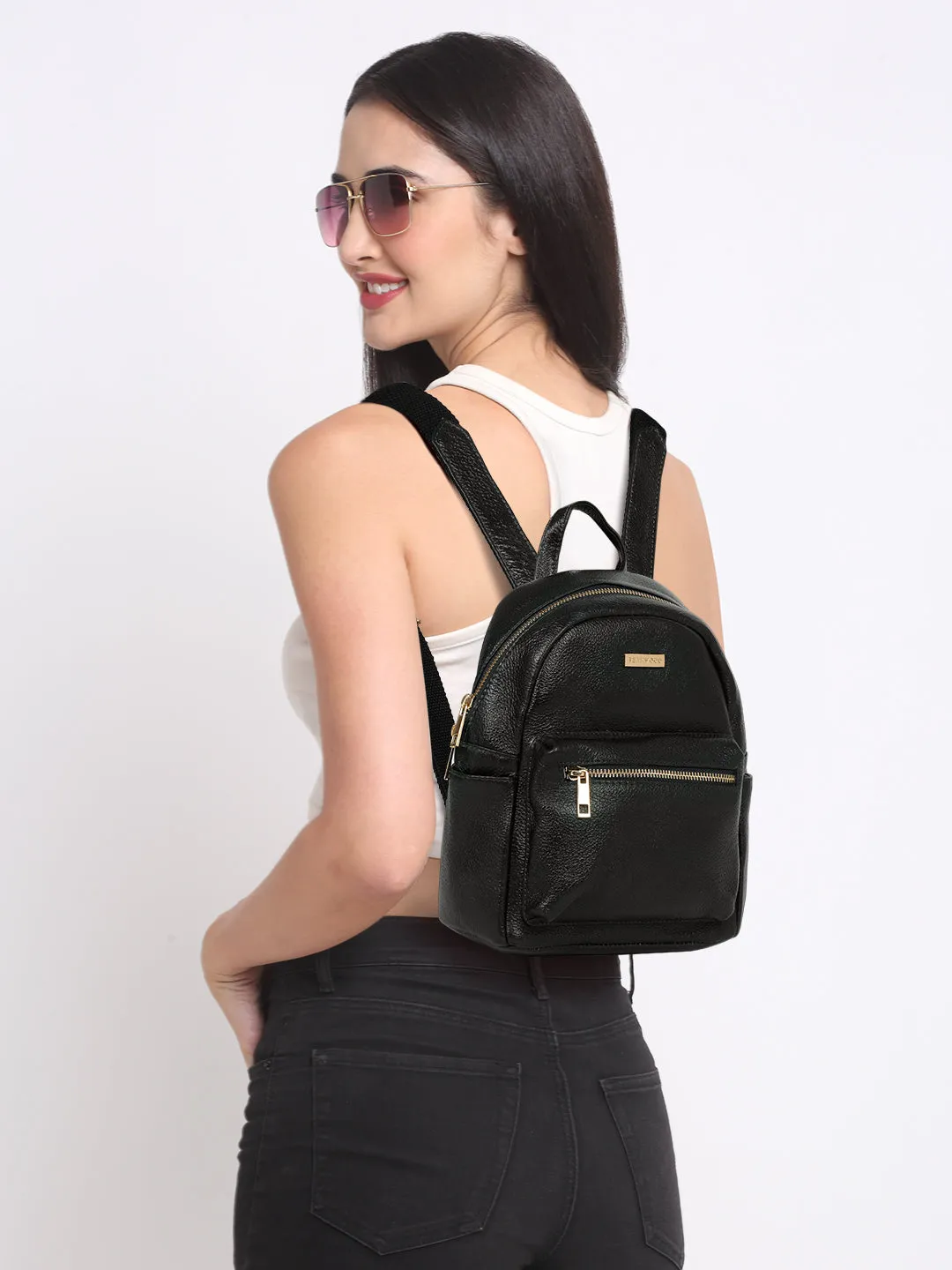 Women's Texture Leather Backpack