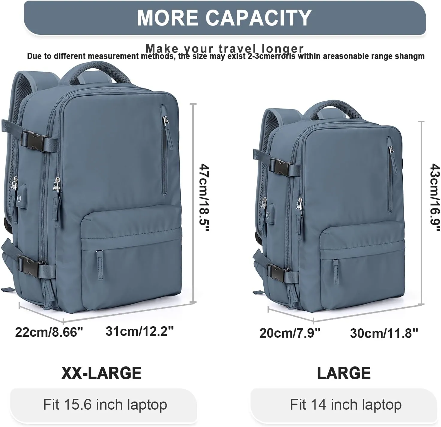 WONHOX Large Travel Backpack Carry on Flight Approved Laptop Work Business Backpack for Women Men Mochila de Viaje