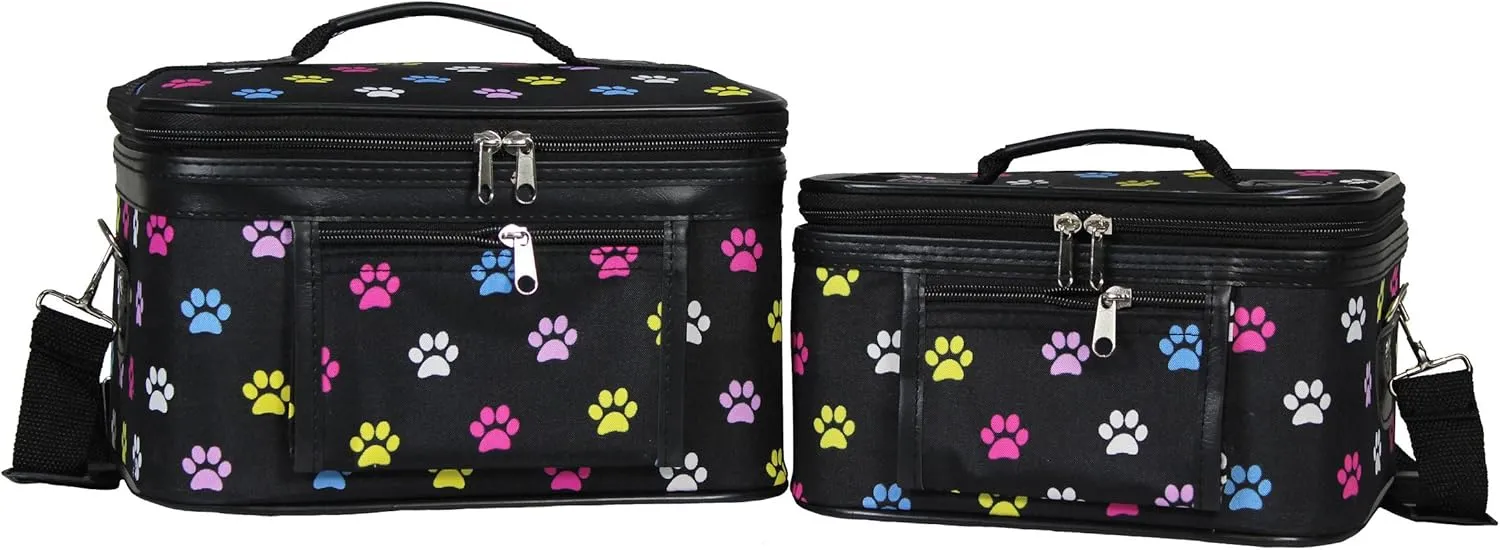 World Traveler Women's 2-Piece Cosmetic Case Set, Multi Paws