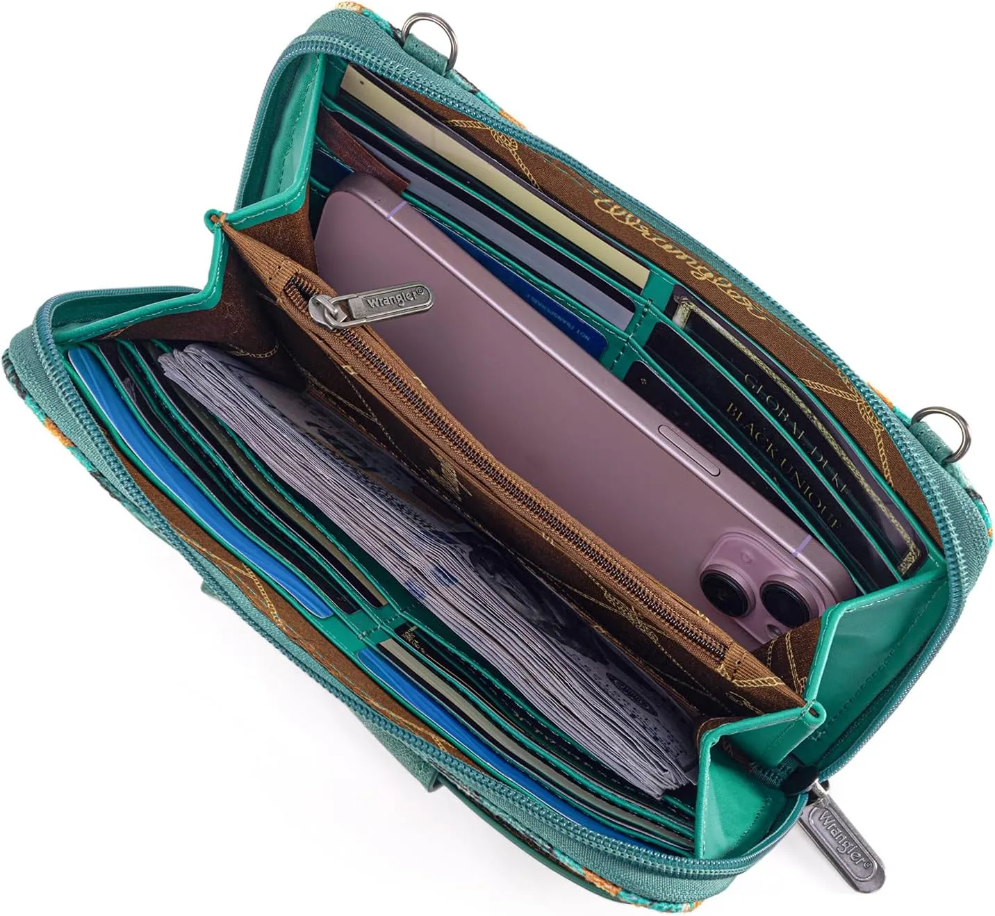 Wrangler Crossbody Wallet Purse Women's Cellphone Bag with RFID Card Slots