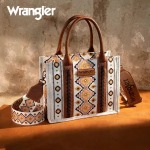 Wrangler Southwestern  Print Small Canvas Tote/Crossbody - Coffee