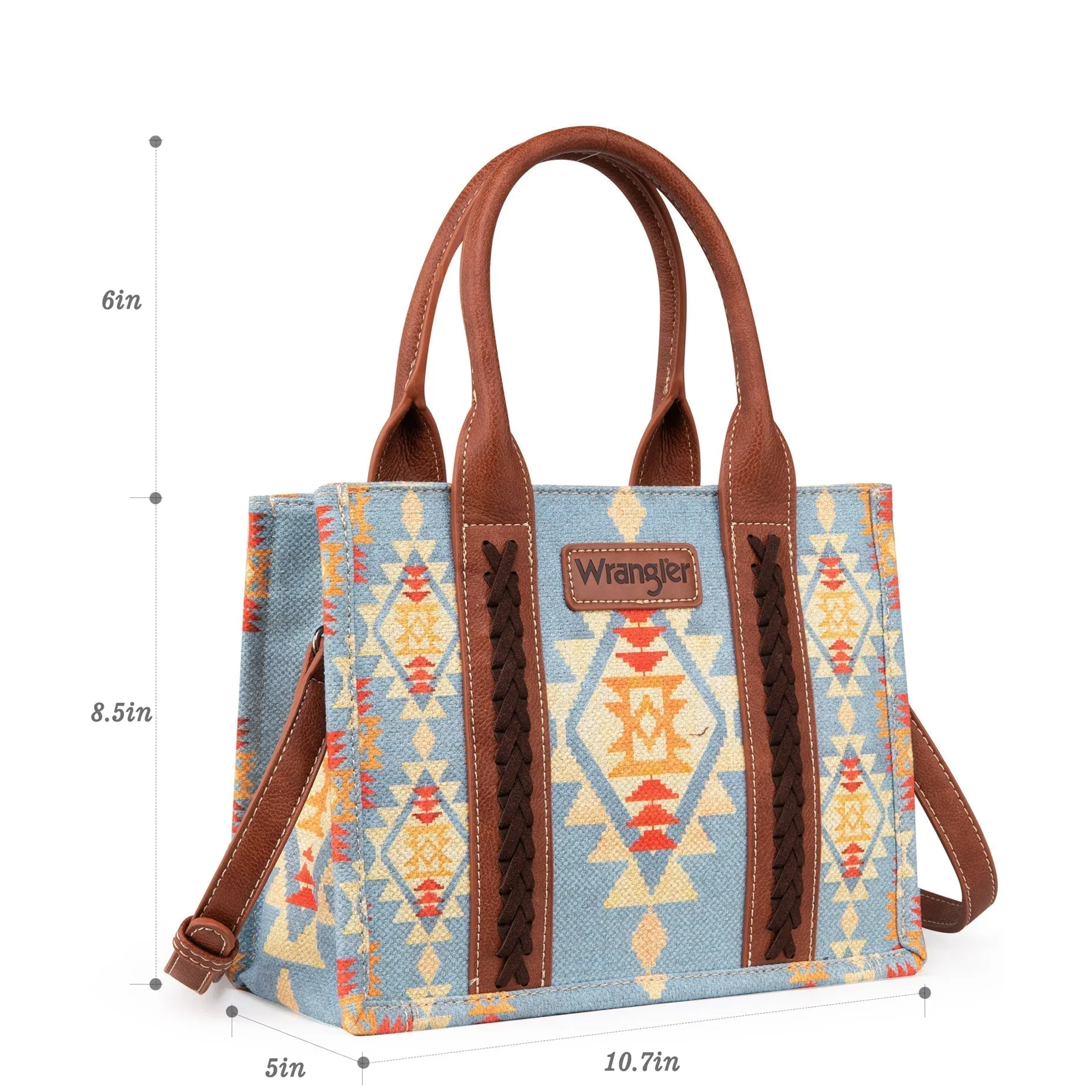 Wrangler Southwestern  Print Small Canvas Tote/Crossbody