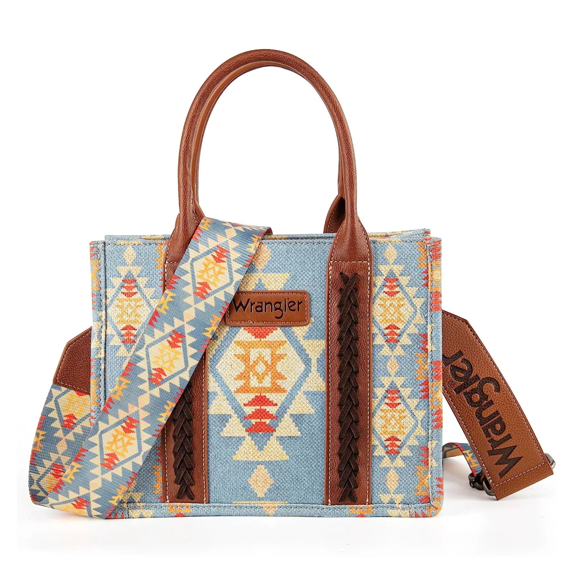 Wrangler Southwestern  Print Small Canvas Tote/Crossbody