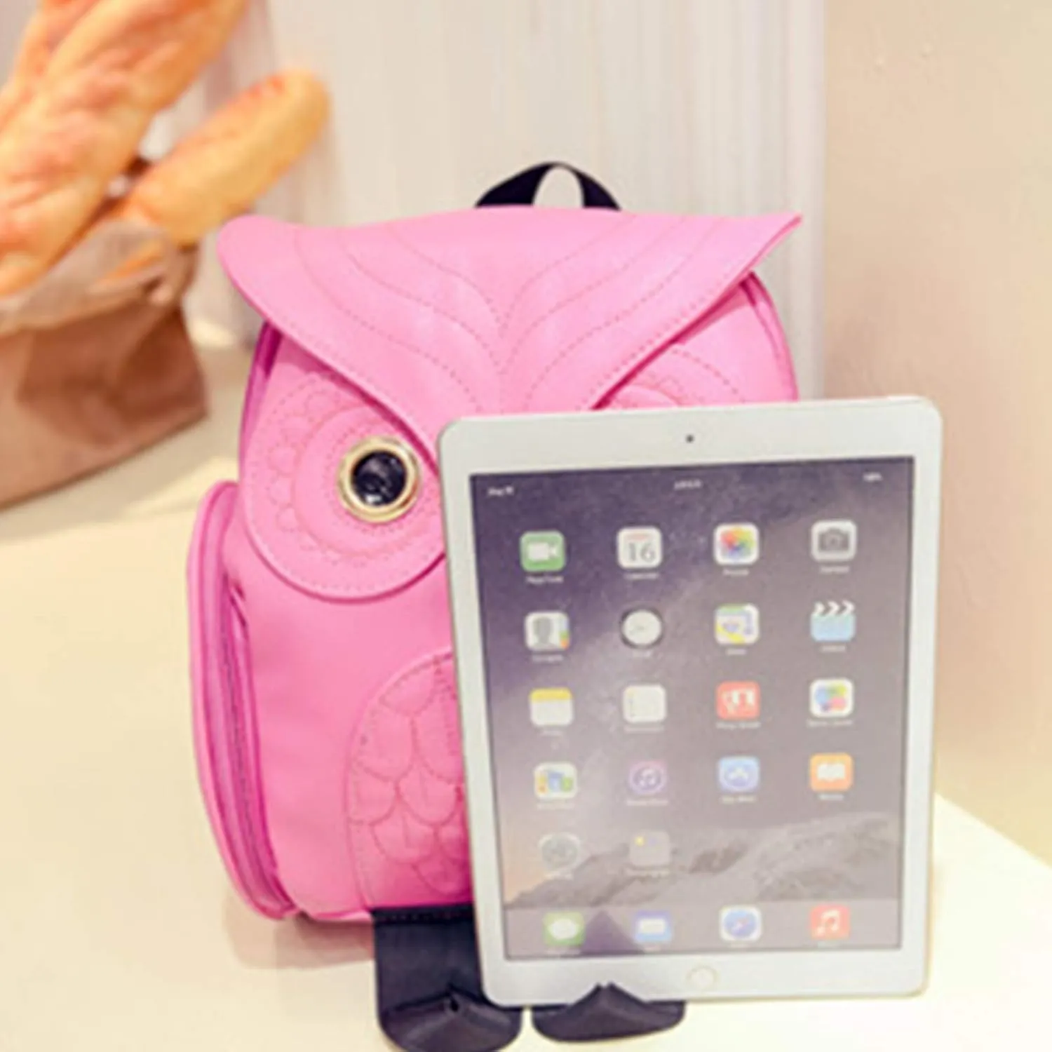 WYSBAOSHU Fashion Owl Backpack Women Pu Leather Mini Bag