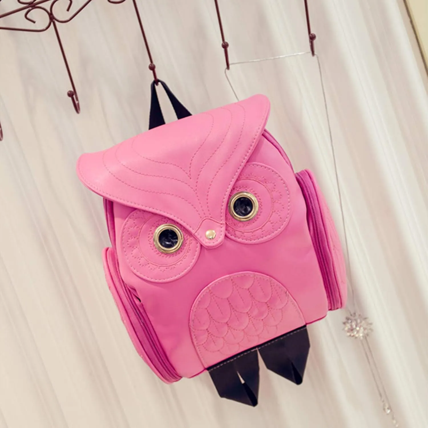 WYSBAOSHU Fashion Owl Backpack Women Pu Leather Mini Bag