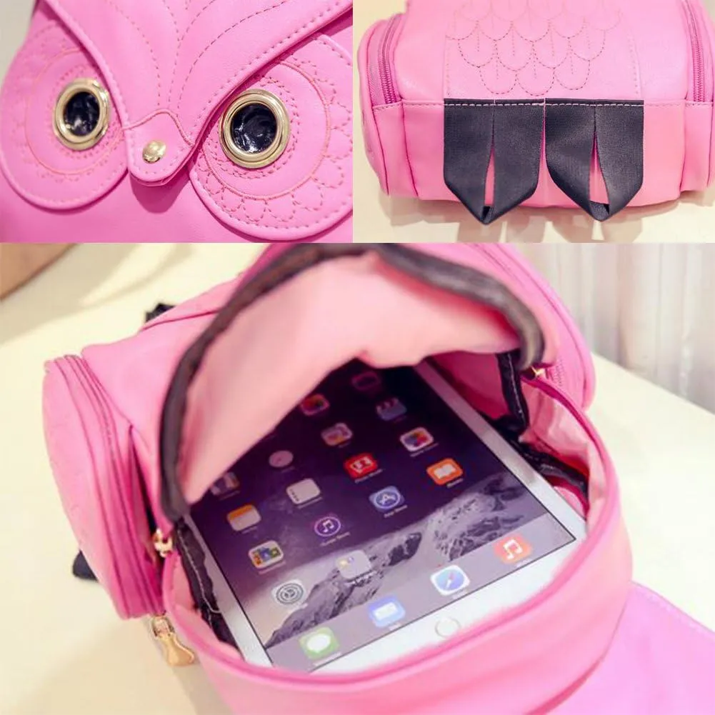 WYSBAOSHU Fashion Owl Backpack Women Pu Leather Mini Bag