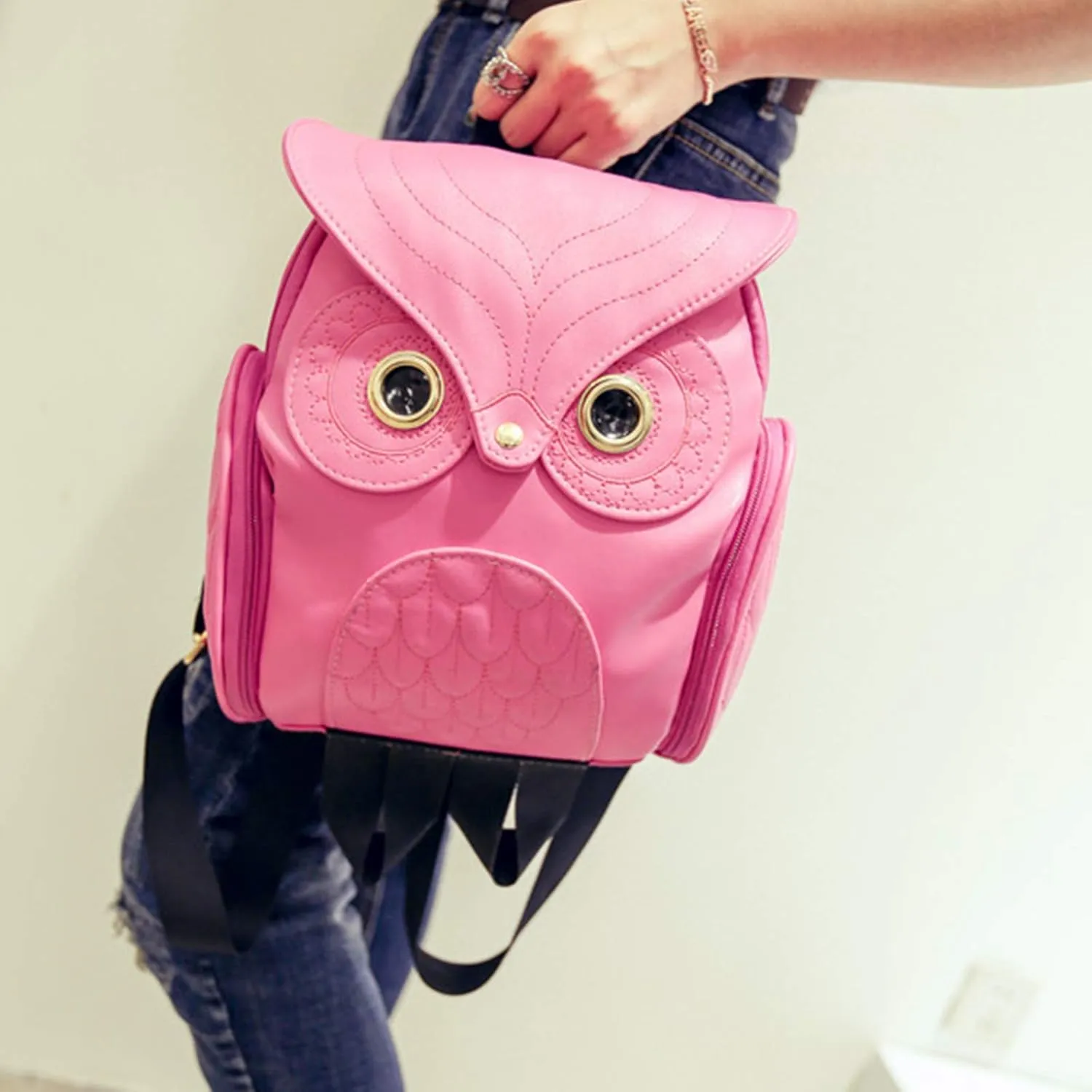 WYSBAOSHU Fashion Owl Backpack Women Pu Leather Mini Bag