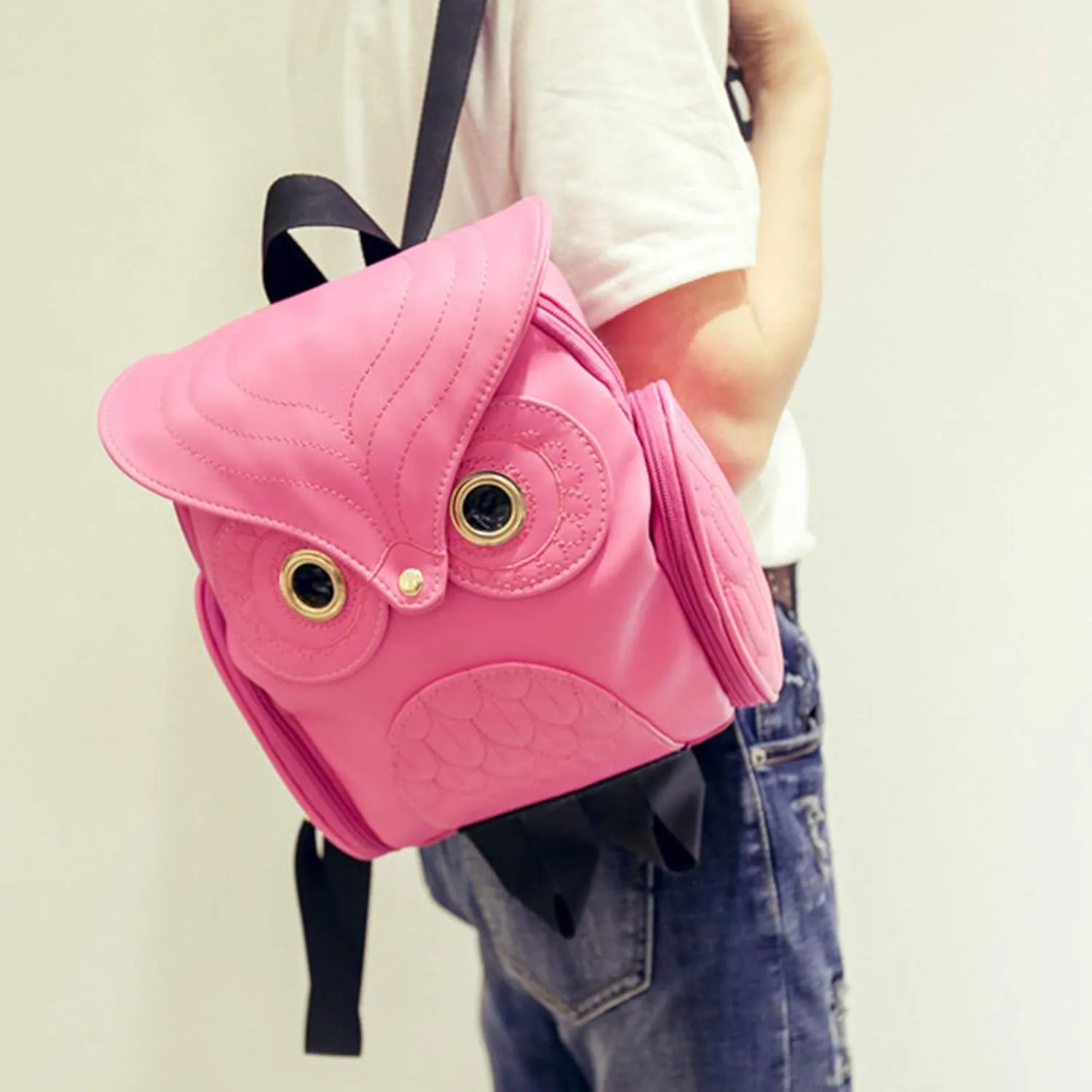 WYSBAOSHU Fashion Owl Backpack Women Pu Leather Mini Bag