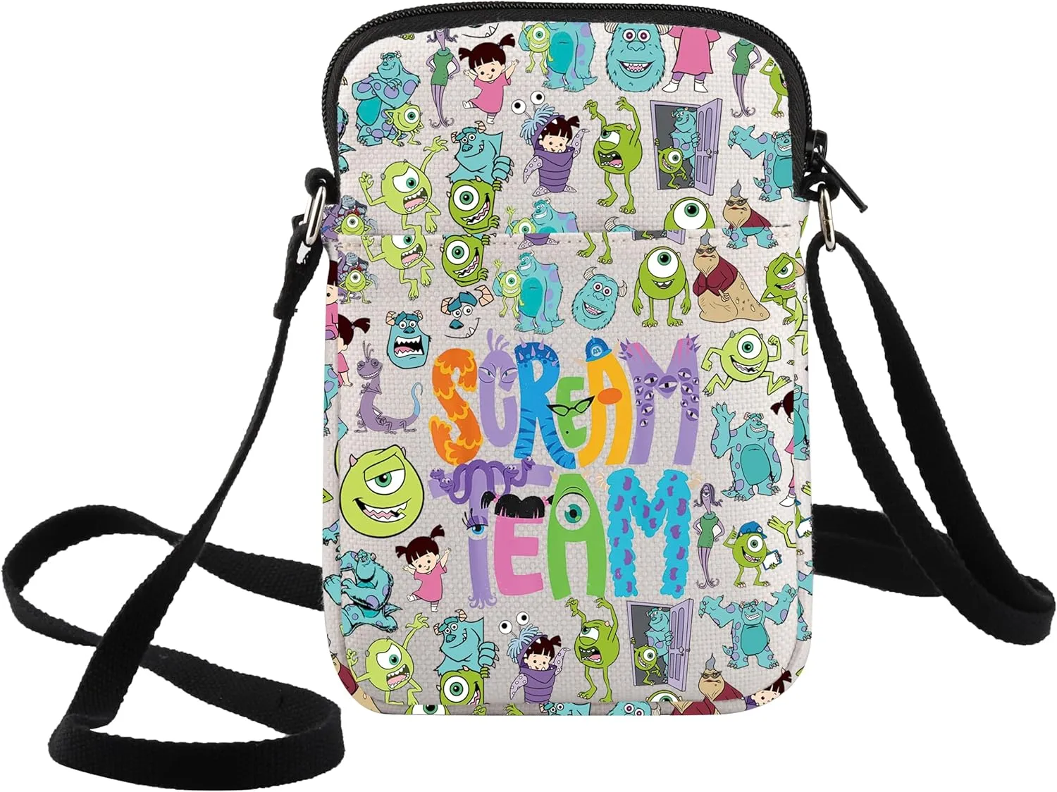 WZMPA Mike & Sully Crossbody Bag Mike & Sully Fans Gift Scream Team Monster Adjustable Strap Bag Mike & Sully Merch