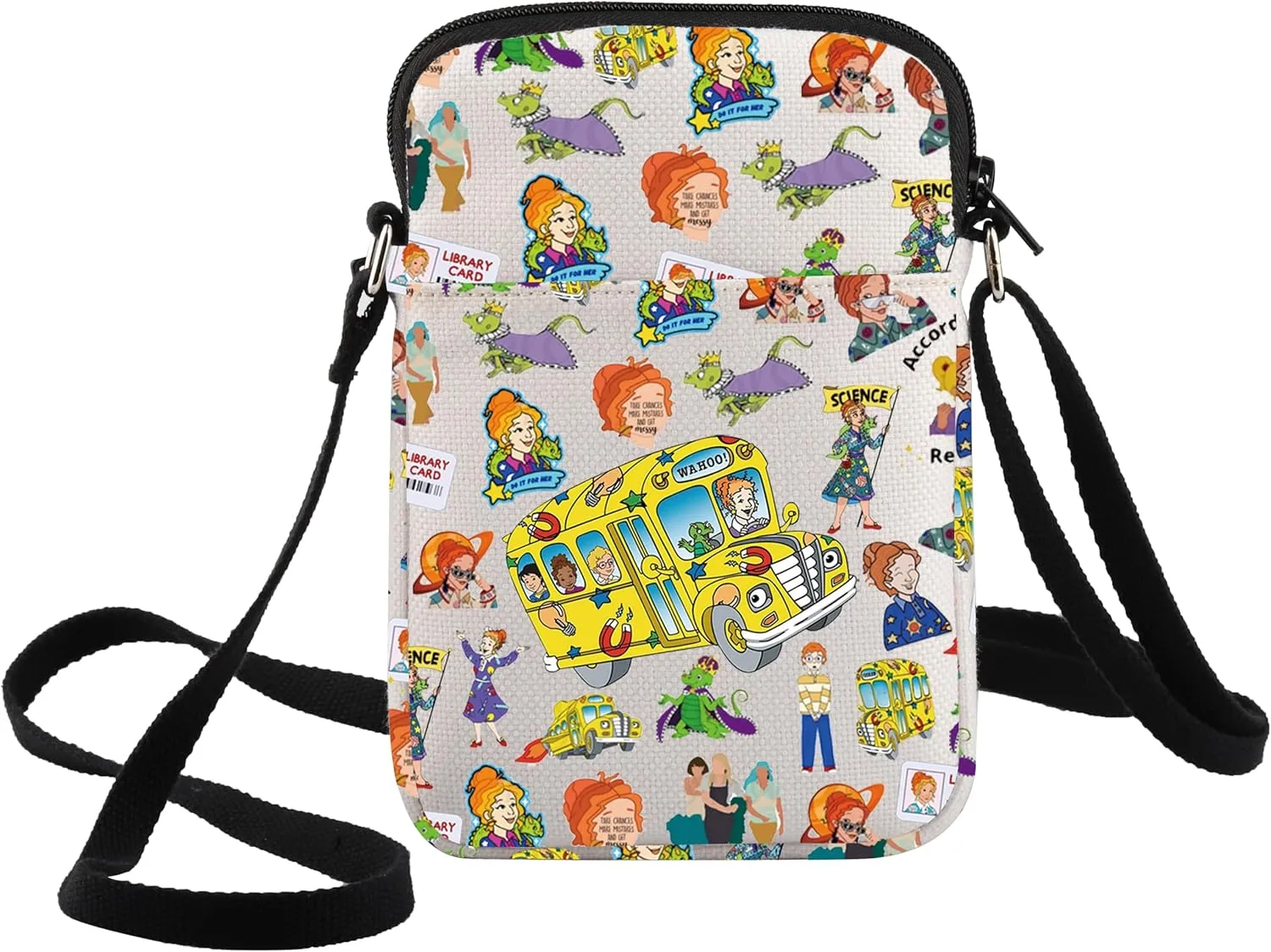 WZMPA Ms Frizzle Crossbody Bag Frizzle Teacher Fans Gift Magic Teacher Makeup Adjustable Strap Bag Miss Frizzle Merchandise