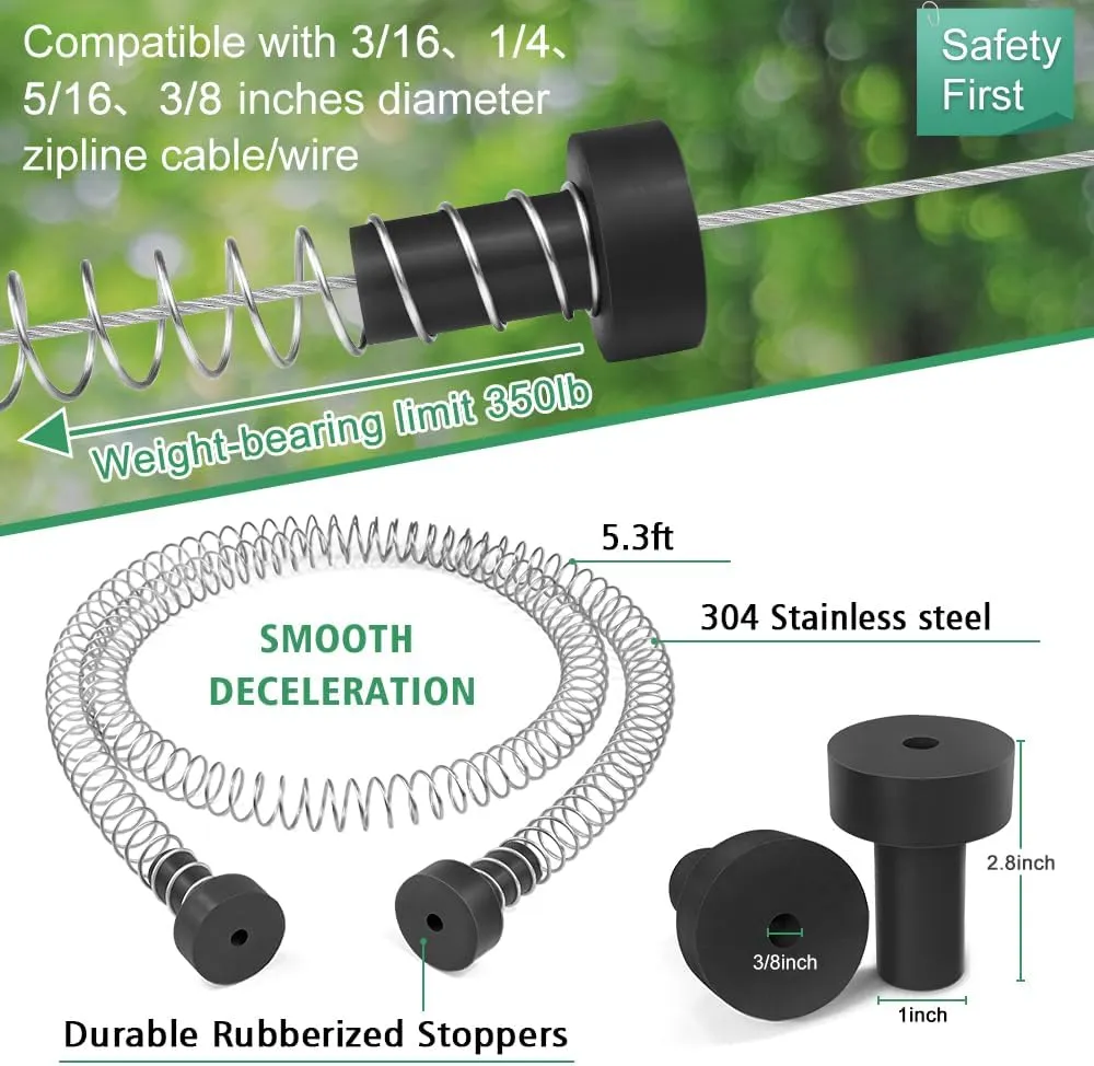 X XBEN Zip line Kit for Kids and Adults Outdoor: Up to 500Lbs - 100FT Quick Tighten Zipline for Backyard with Removable Trolley Swing Seat Spring Brake Ratchet Strap