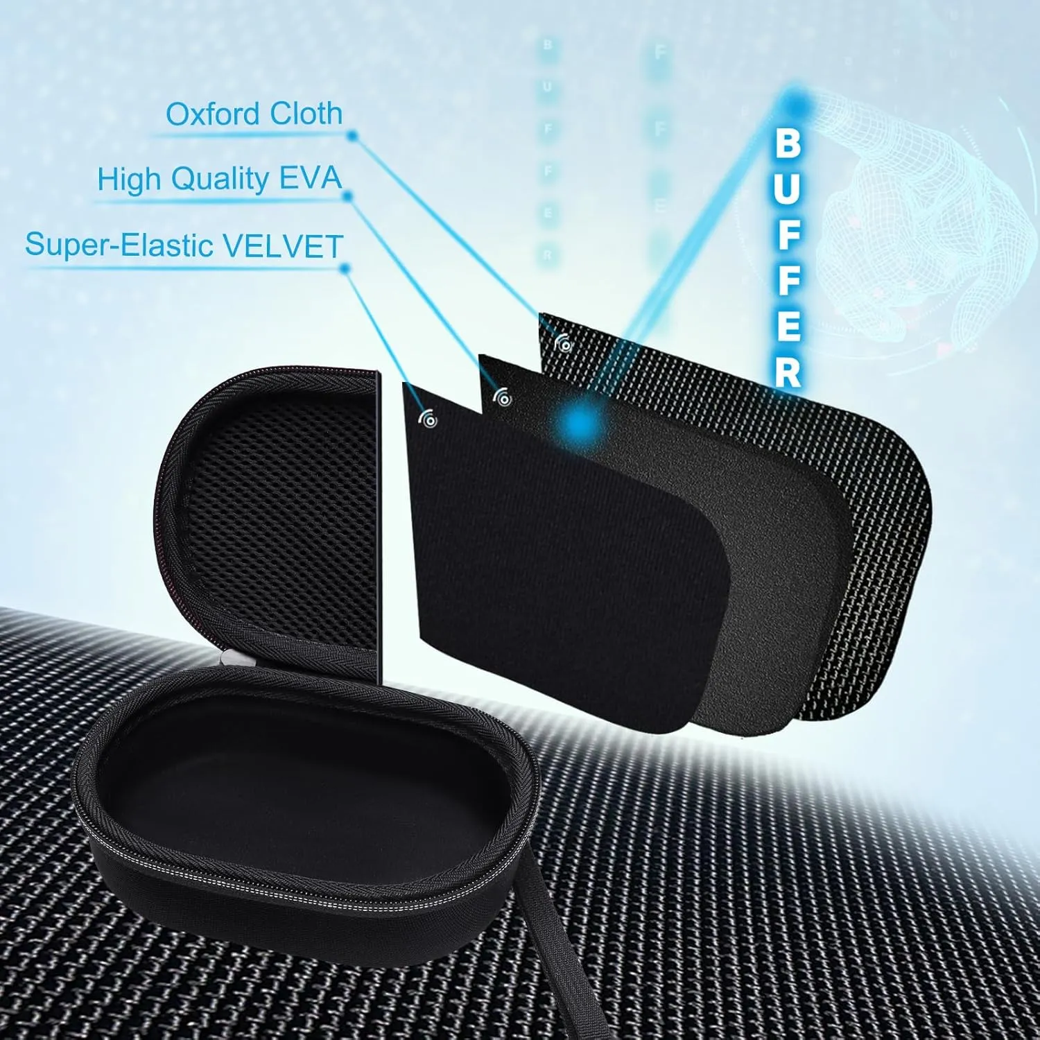 XANAD Hard Case Compatible with JBL Clip 5/Clip 4/Clip 4 Eco or Soundcore Select 4 Go Portable Speaker(Black)