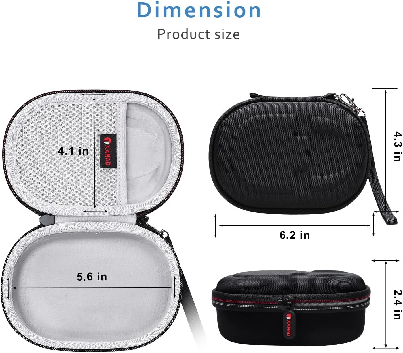 XANAD Hard Case Compatible with JBL Clip 5/Clip 4/Clip 4 Eco or Soundcore Select 4 Go Portable Speaker(Gray)