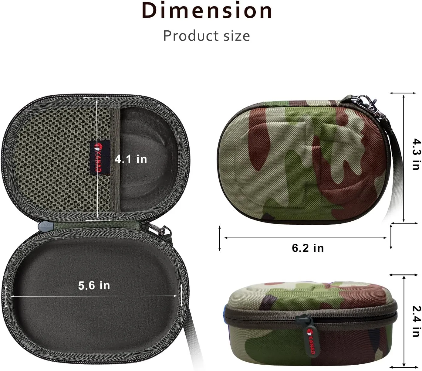 XANAD Hard Case Compatible with JBL Clip 5/Clip 4/Clip 4 Eco or Soundcore Select 4 Go Portable Speaker(Squad)