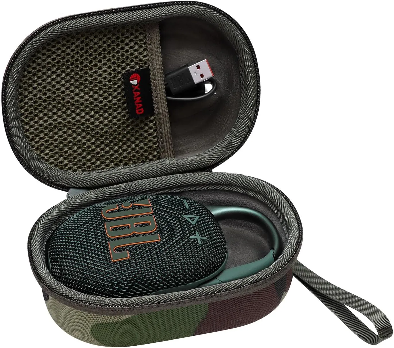 XANAD Hard Case Compatible with JBL Clip 5/Clip 4/Clip 4 Eco or Soundcore Select 4 Go Portable Speaker(Squad)