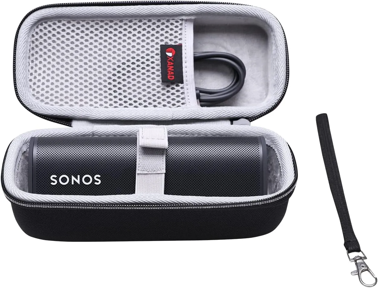 XANAD Travel Case Compatible with Sonos Roam 2/1 or JBL Flip 4 Portable Smart Speaker - Carrying Organizer Storage Bag