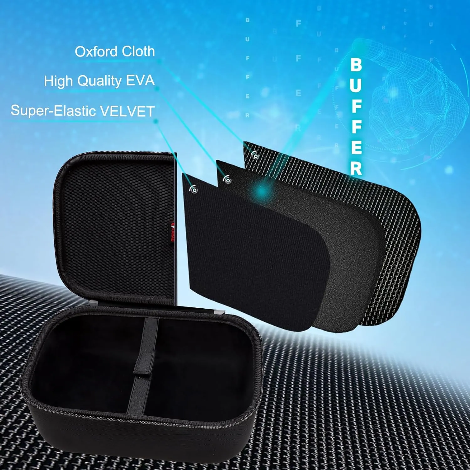 XANAD VR Case Compatible with Oculus Meta Quest 3/Quest 2/Vision Pro Official Original/Elite Strap Version VR Headset and Touch Controller Accessories, Suitable for Travel and Home Storage(Black)
