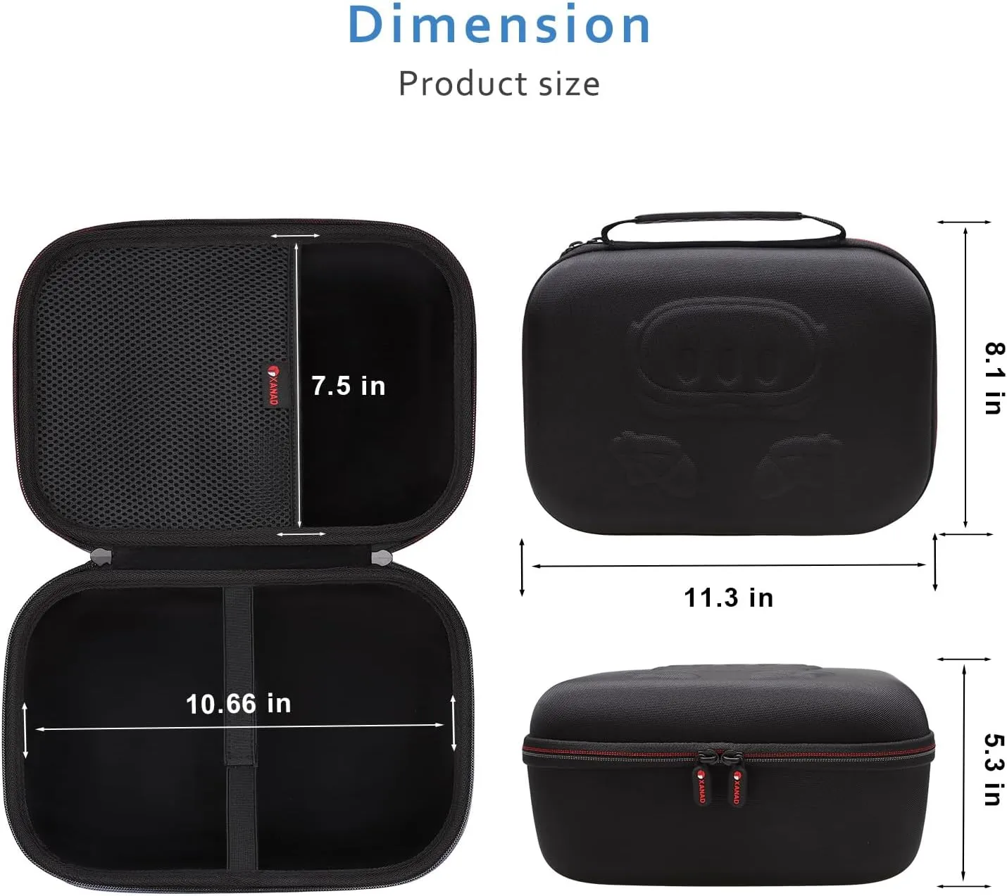 XANAD VR Case Compatible with Oculus Meta Quest 3/Quest 2/Vision Pro Official Original/Elite Strap Version VR Headset and Touch Controller Accessories, Suitable for Travel and Home Storage(Black)